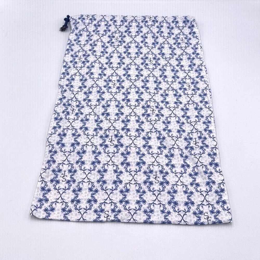 Sarah Flint Shoe Dust Storage Travel Drawstring Blue Floral Bag 14.5x10 1 bag